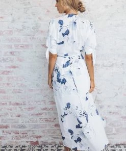 Desire OLD TEMPLATE Carmen Dress - White Floral CLOTHING