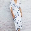 Desire OLD TEMPLATE Carmen Dress - White Floral CLOTHING
