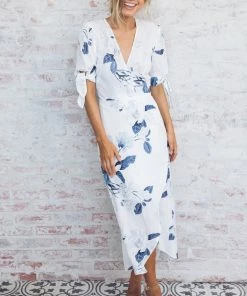 Desire OLD TEMPLATE Carmen Dress - White Floral CLOTHING