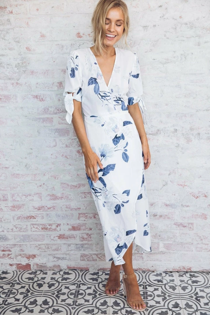 Desire OLD TEMPLATE Carmen Dress - White Floral CLOTHING 3 Desire OLD TEMPLATE Carmen Dress - White Floral CLOTHING