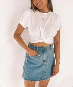 Society Addict Twisted Top - White CLOTHING