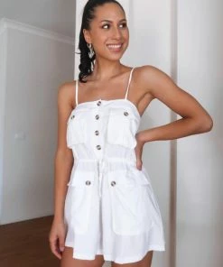 Into Fashion Zefa Playsuit - White