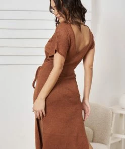 Evermore Fashion CLOTHING Charlene Dress - Chocolate