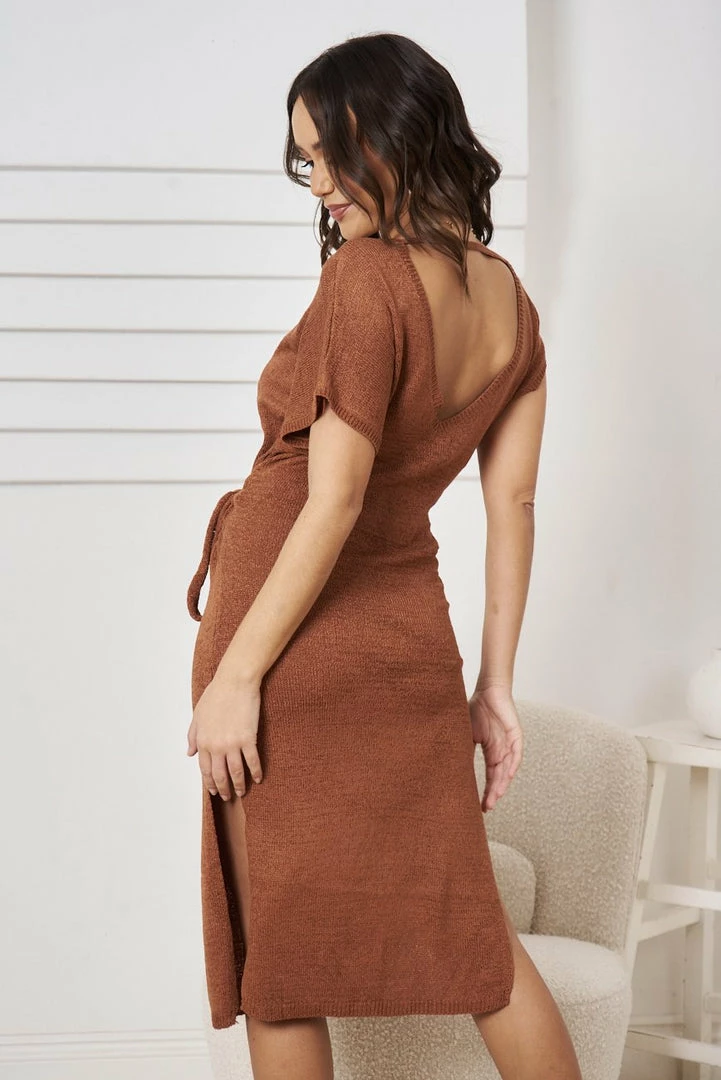 Evermore Fashion CLOTHING Charlene Dress - Chocolate 4 Evermore Fashion CLOTHING Charlene Dress - Chocolate