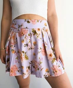 Paper Heart CLOTHING Chateau Shorts - Lilac Print