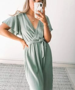 ESTHER & CO. Midi Dresses Chatter Dress - Sage