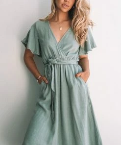 ESTHER & CO. Midi Dresses Chatter Dress - Sage