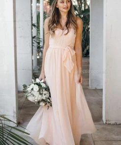 Esther Luxe Dahila Multi-Way Maxi Dress - Soft Peach DRESSES