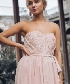 Esther Luxe Dahila Multi-Way Maxi Dress - Soft Peach DRESSES