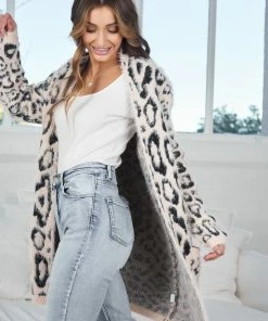 Miracle Fashion Delma Cardigan - Light Pink Print