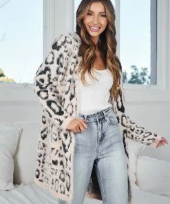 Miracle Fashion Delma Cardigan - Light Pink Print