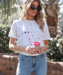 Be Hers CLOTHING Dream Free Say No Tee - White