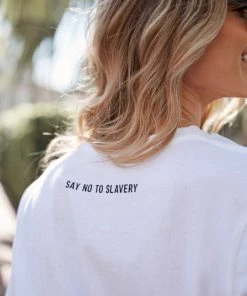 Be Hers CLOTHING Dream Free Say No Tee - White