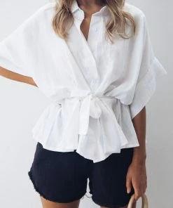 Into Fashion Ellis Top - White Maternity Dresses