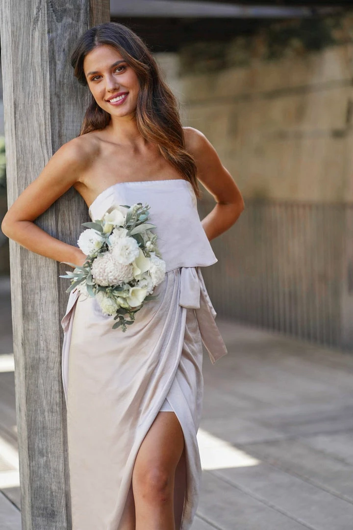 Esther Luxe Fleur Strapless Dress - Champagne DRESSES 3 Esther Luxe Fleur Strapless Dress - Champagne DRESSES