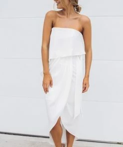 Esther Luxe DRESSES Fleur Strapless Dress - Ivory