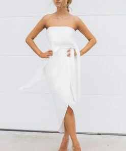 Esther Luxe DRESSES Fleur Strapless Dress - Ivory