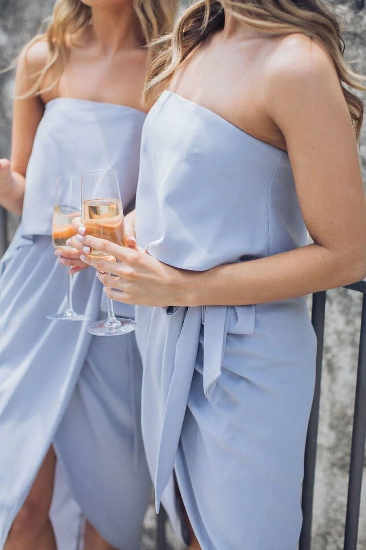 Esther Luxe DRESSES Fleur Strapless Dress - Silver 5 Esther Luxe DRESSES Fleur Strapless Dress - Silver