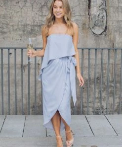 Esther Luxe DRESSES Fleur Strapless Dress - Silver 29 Esther Luxe DRESSES Fleur Strapless Dress - Silver