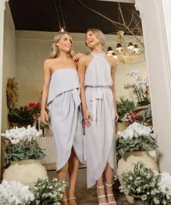 Esther Luxe DRESSES Fleur Strapless Dress - Silver 27 Esther Luxe DRESSES Fleur Strapless Dress - Silver