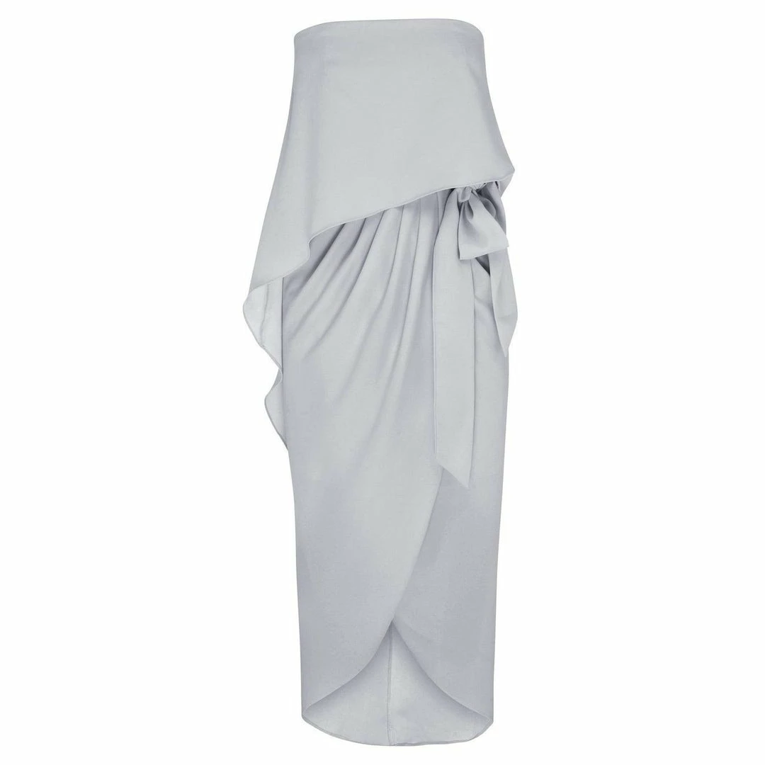 Esther Luxe DRESSES Fleur Strapless Dress - Silver 13 Esther Luxe DRESSES Fleur Strapless Dress - Silver