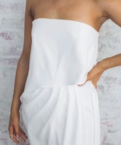 Esther Luxe DRESSES Fleur Strapless Maxi Dress - Ivory