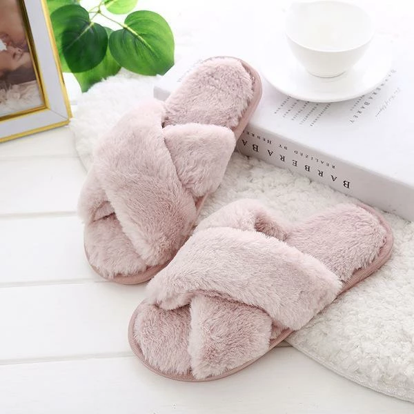 Alibaba Footwear Fluffy Slippers - Dusty Blush 5 Alibaba Footwear Fluffy Slippers - Dusty Blush