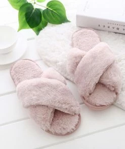 Alibaba Footwear Fluffy Slippers - Dusty Blush 10 Alibaba Footwear Fluffy Slippers - Dusty Blush