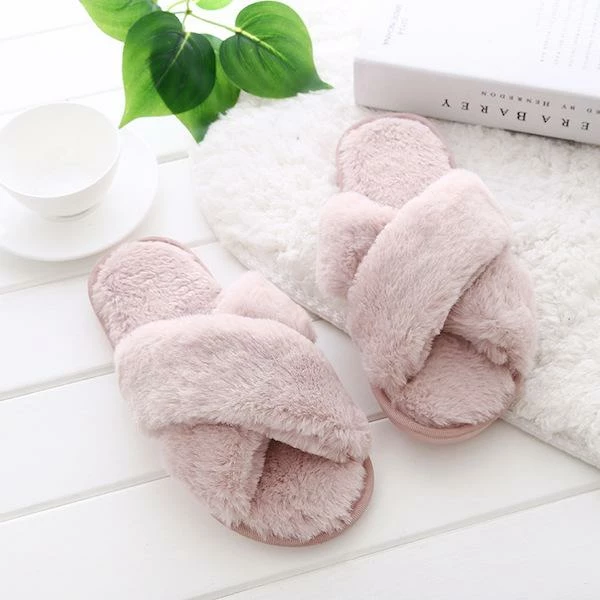 Alibaba Footwear Fluffy Slippers - Dusty Blush 6 Alibaba Footwear Fluffy Slippers - Dusty Blush