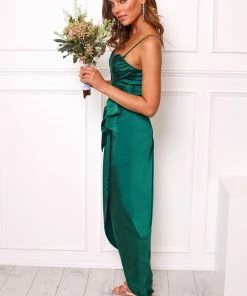 Esther Luxe Frangipani Dress - Emerald DRESSES