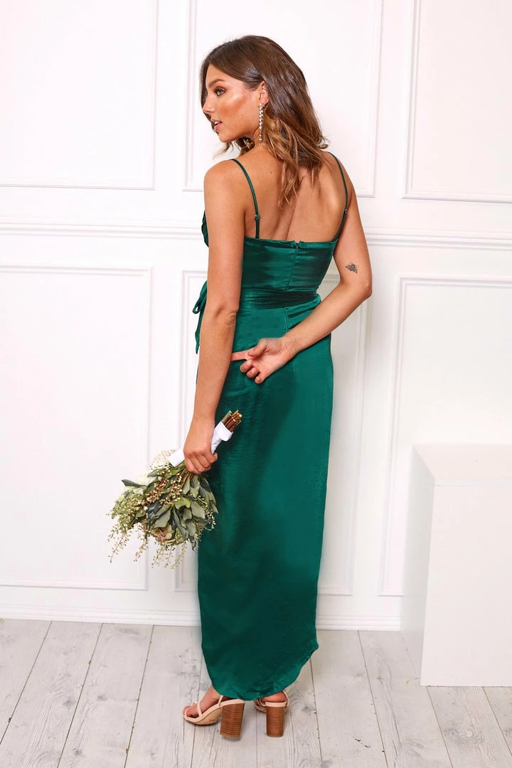Esther Luxe Frangipani Dress - Emerald DRESSES 5 Esther Luxe Frangipani Dress - Emerald DRESSES