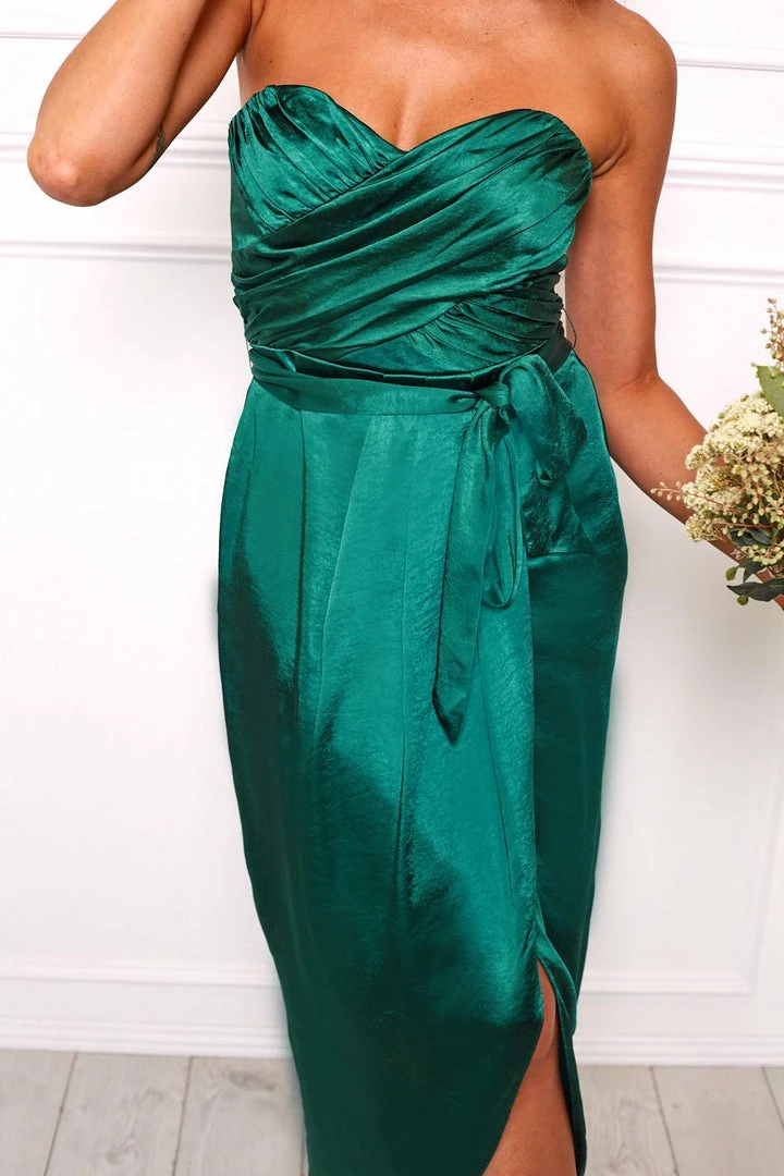 Esther Luxe Frangipani Dress - Emerald DRESSES 6 Esther Luxe Frangipani Dress - Emerald DRESSES