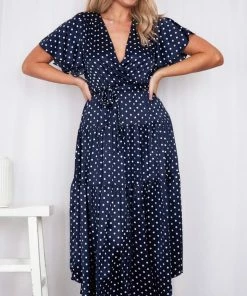 Ebby And I DRESSES Given Dress - Navy Spot