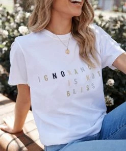 Be Hers CLOTHING Dream Free Say No Tee - White