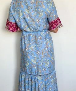 Pink Diamond Hera Dress - Blue Print DRESSES