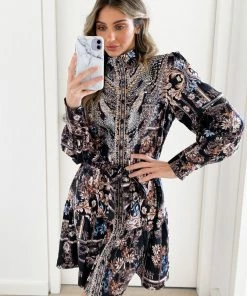 CSA (Lorraine Designs) Amalee Dress - Black Print DRESSES