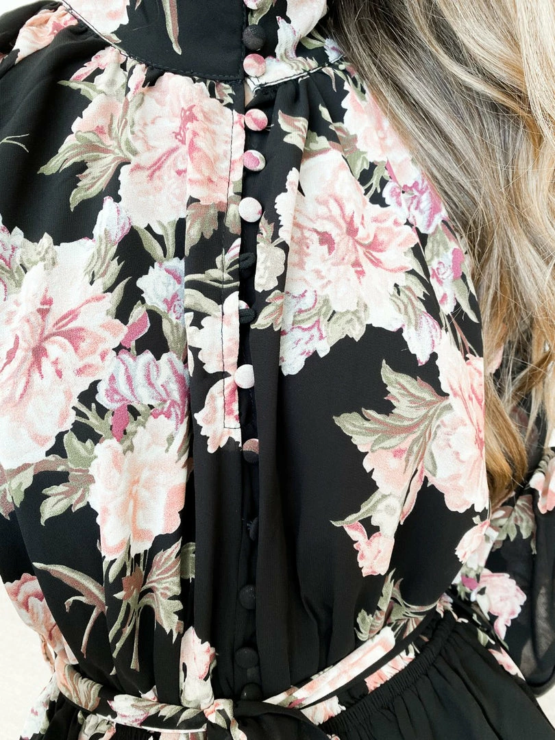 CSA (Lorraine Designs) Almira Dress - Black Print 7 CSA (Lorraine Designs) Almira Dress - Black Print