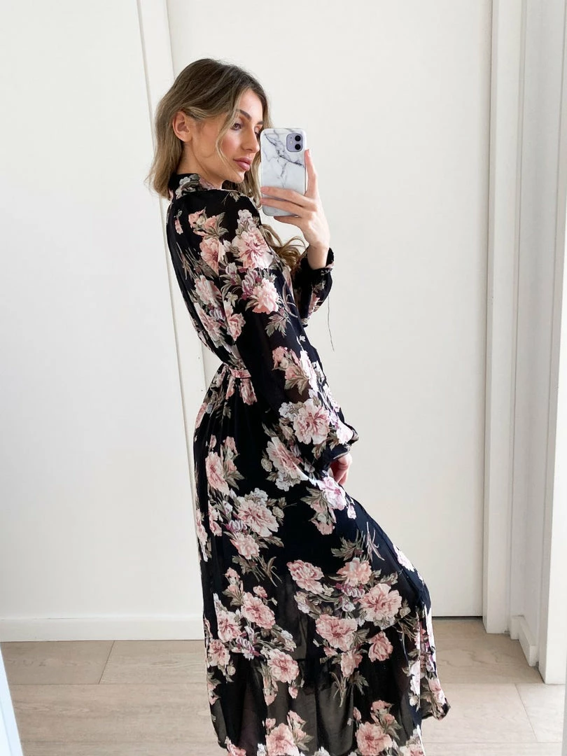 CSA (Lorraine Designs) Almira Dress - Black Print 5 CSA (Lorraine Designs) Almira Dress - Black Print