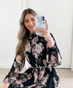 CSA (Lorraine Designs) Almira Dress - Black Print 10 CSA (Lorraine Designs) Almira Dress - Black Print