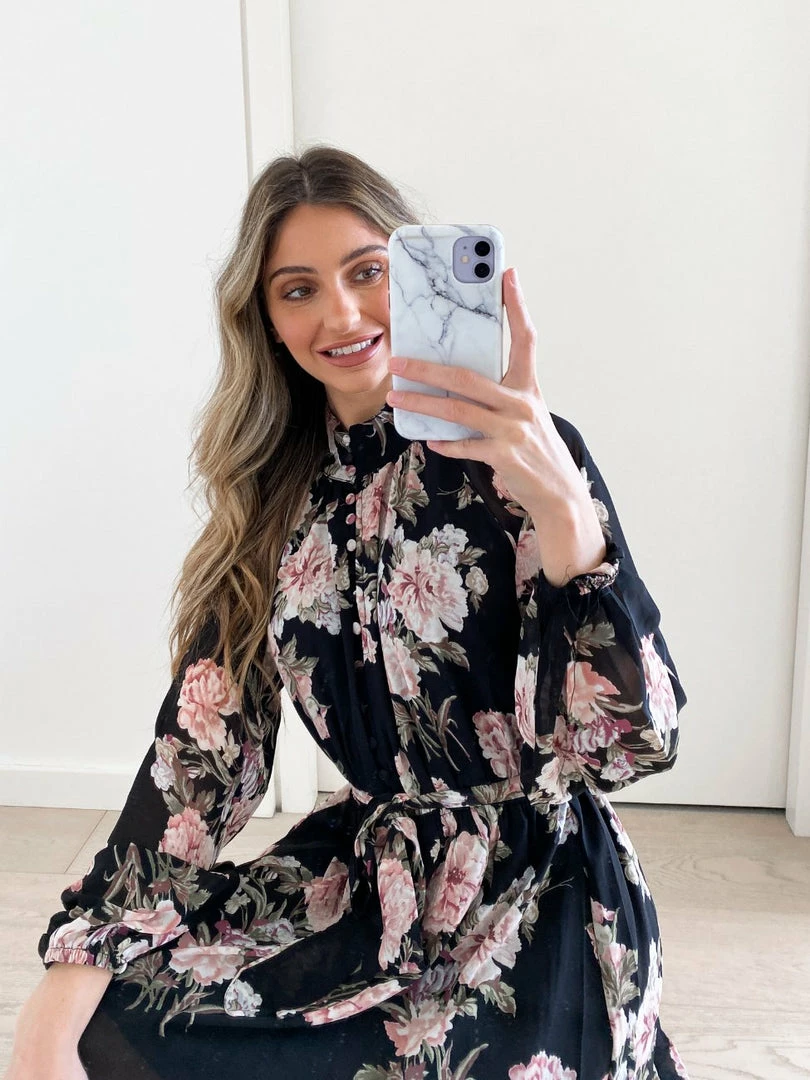 CSA (Lorraine Designs) Almira Dress - Black Print 6 CSA (Lorraine Designs) Almira Dress - Black Print