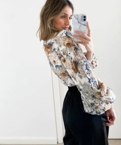 CSA (Lorraine Designs) CLOTHING Allene Top - White Floral