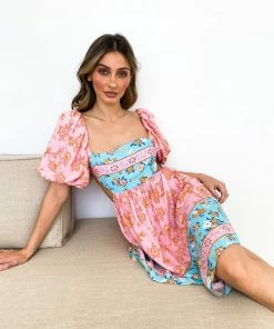 Reverse Cammie Dress - Pink Print DRESSES