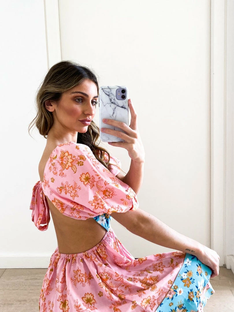 Reverse Cammie Dress - Pink Print DRESSES 6 Reverse Cammie Dress - Pink Print DRESSES