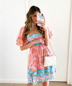 Reverse Cammie Dress - Pink Print DRESSES 10 Reverse Cammie Dress - Pink Print DRESSES