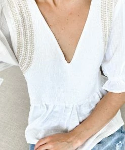 Rock Denim Cheryl Top - White Print 8 Rock Denim Cheryl Top - White Print