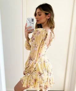 Qtrend Fashion PTY LTD Alanis Dress - Yellow Floral