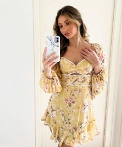 Qtrend Fashion PTY LTD Alanis Dress - Yellow Floral