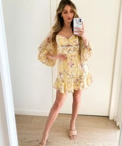 Qtrend Fashion PTY LTD Alanis Dress - Yellow Floral