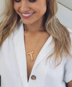 Esther & Co. Jewelry Initials Necklace - Gold