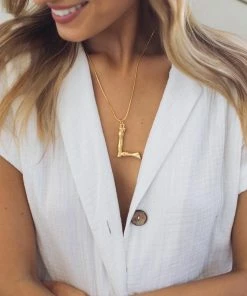 Esther & Co. Jewelry Initials Necklace - Gold